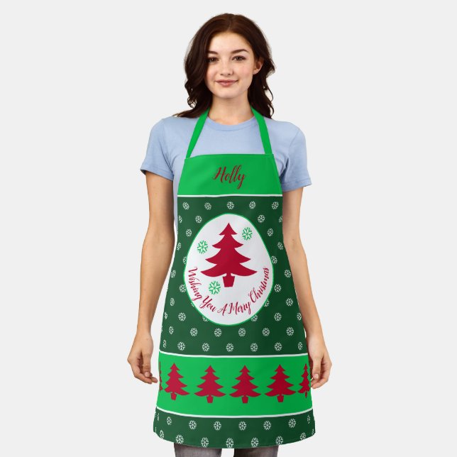 Dekorative Holiday Themed All-over Print-Schürze Schürze (Getragen)