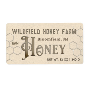 Dekorative HONEY Farm Market Label Honeycomb Kraft