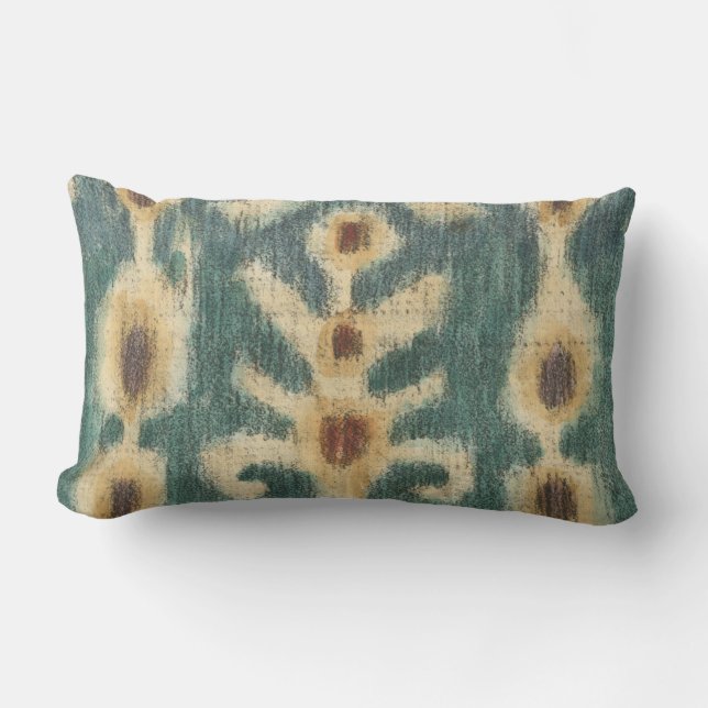 Dekorative Ikat Fabric Design von Chariklia Zarria Lendenkissen (Vorderseite)