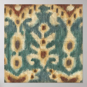 Dekorative Ikat Fabric Design von Chariklia Zarria Poster