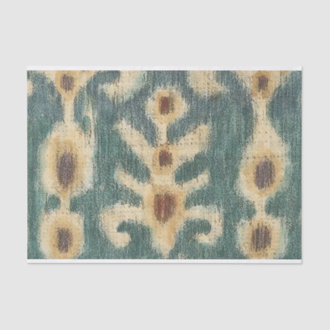 Dekorative Ikat Fabric Design von Chariklia Zarria Seidenpapier (Vorderseite)