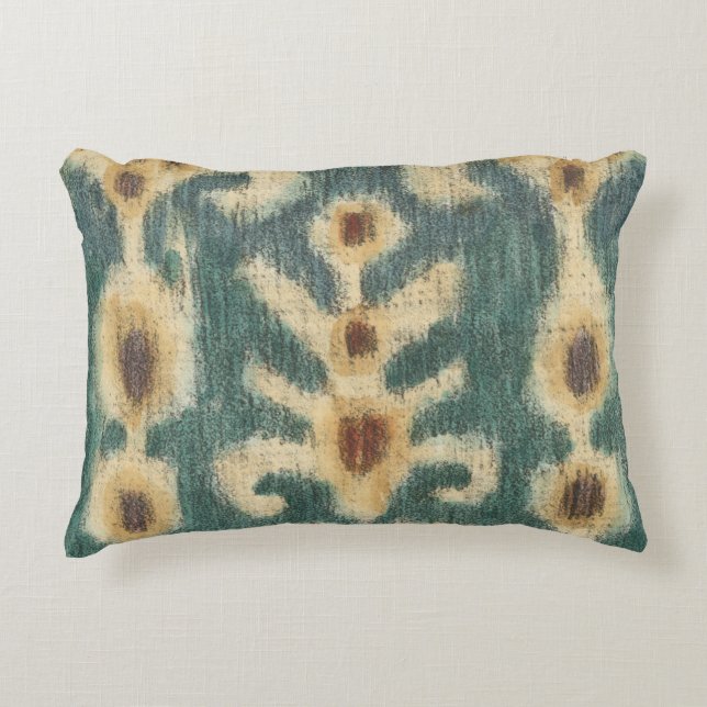Dekorative Ikat Fabric Design von Chariklia Zarria Zierkissen (Vorderseite)