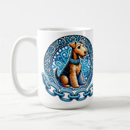 Dekorative Illustration eines Terrier Dog Kaffeetasse