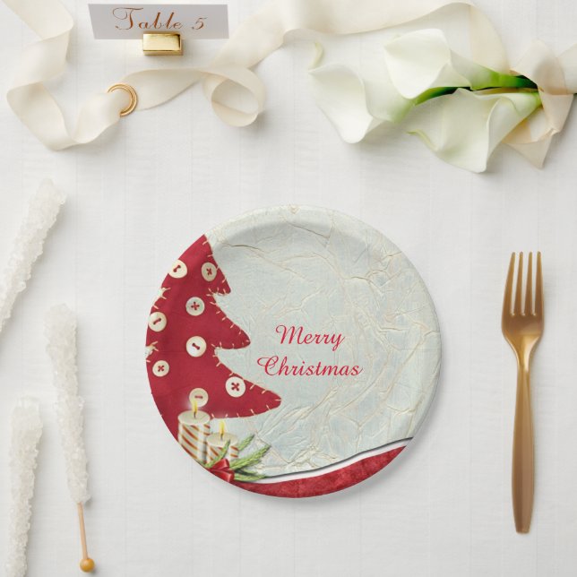 Dekorative Imitate fühlen sich Weihnachtsbaum Pappteller (Hochzeit)