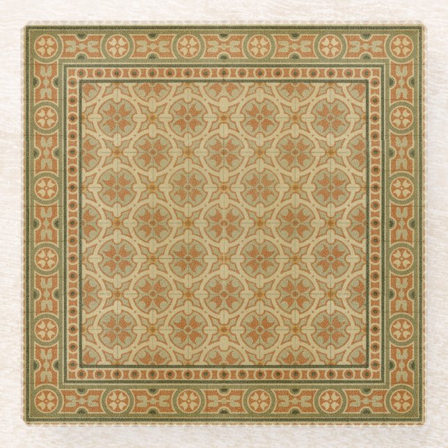 Dekorative italienische Mosaikfliesen von Vision S Glasuntersetzer (Vorderseite)