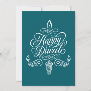 Dekorative Kalligrafie "Happy Diwali" Art Feiertagskarte