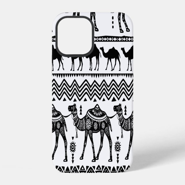 Dekorative Kamel nahtloses Musterdesign iPhone Hülle (Rückseite)