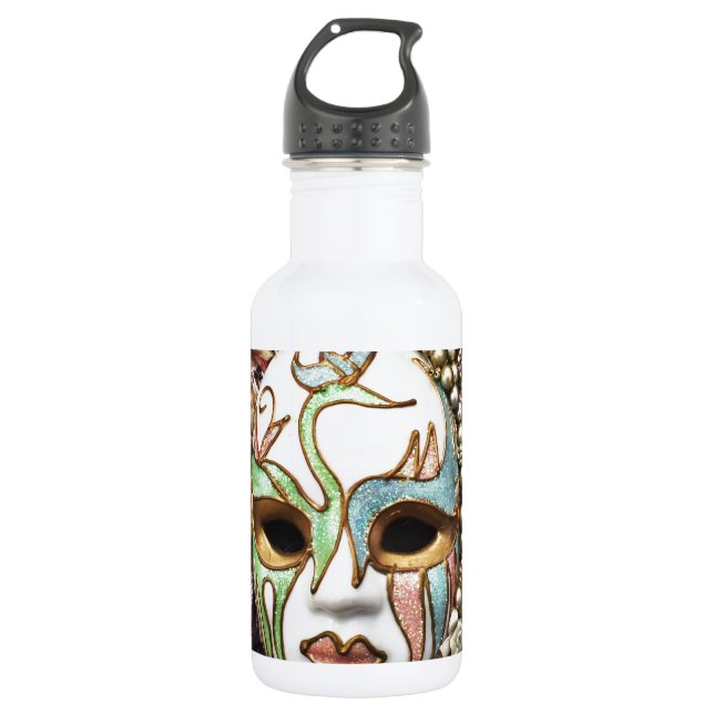 Dekorative Karnevalsmaske Trinkflasche (Vorderseite)