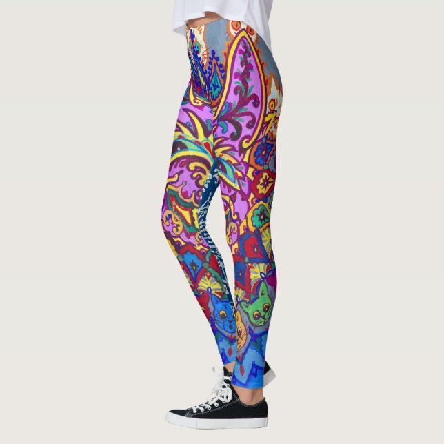 Dekorative Katzen von Louis Wain Leggings (Links)