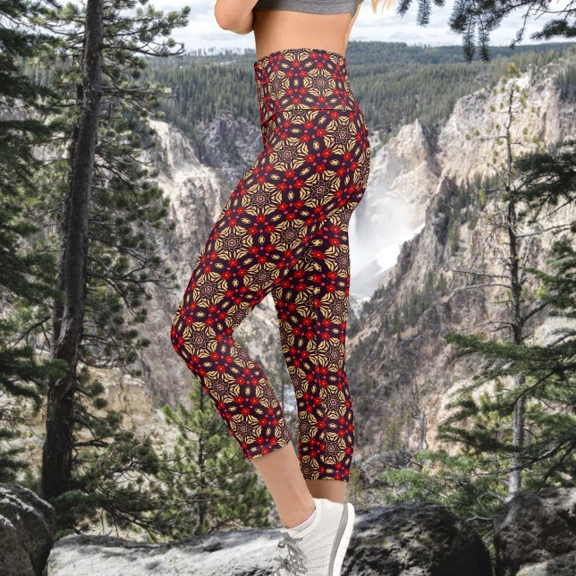 Dekorative Kirschblüten-Muster-Capris Capri Leggings (Von Creator hochgeladen)