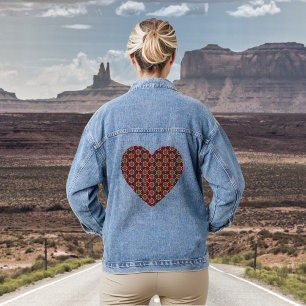 Dekorative Kirschblüten-Muster-Denimjacke Jeansjacke