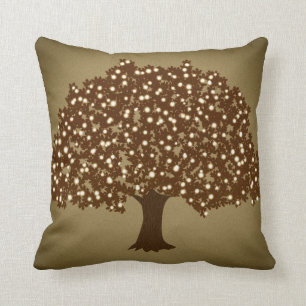 Dekorative Kissen mit Vintage-Lichterbaum im rusti