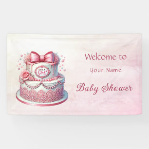 Dekorative Kuchen Pink Bow Baby Dusche Banner