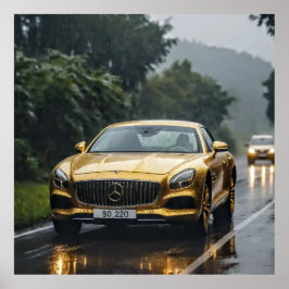 Dekorative Kunst - Autofahren im Regen 2 Poster