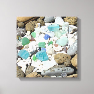 Dekorative Kunst Leinwand Strand Meeresglas Fossil