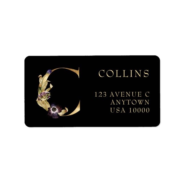 DEKORATIVE LETTER C mit dem Pumpkin-Monogramm-Etik Adressaufkleber (Vorne)