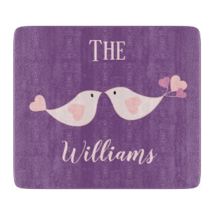 Dekorative Liebesvögel Schneidebrett