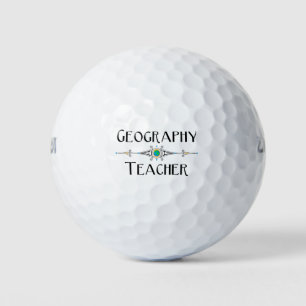 Dekorative Linie für Geografie-Lehrer Golfball