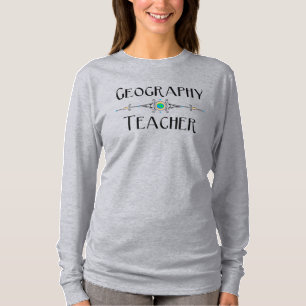 Dekorative Linie für Geografie-Lehrer T-Shirt