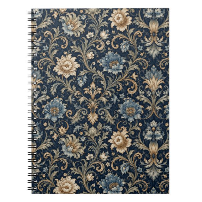 Dekorative Luxus-Blumenornamentik Notizblock (Vorderseite)