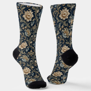 Dekorative Luxus-Blumenornamentik Socken