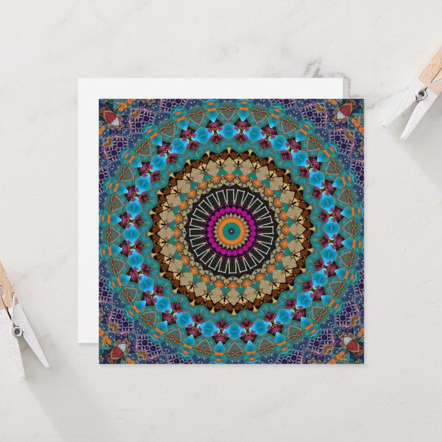 Dekorative Mandala-Einladung Einladung (Vorderseite/Rückseite Beispiel)