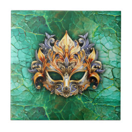 Dekorative Maske auf einem hellen GreenThrow-Kisse Fliese