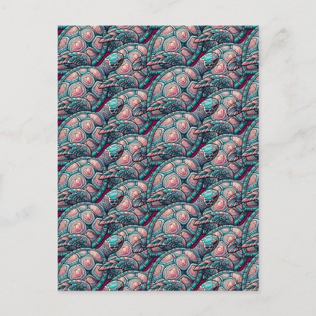 Dekorative Meeresschildkröte Postkarte (Vorderseite)