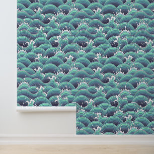 Dekorative Meereswellen Hintergrund Tapete