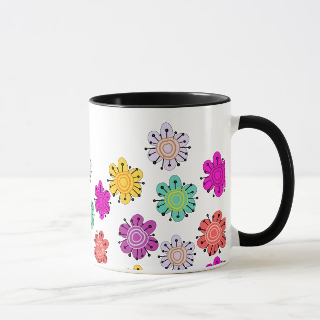 Dekorative mehrfarbige Blumen Tasse (Rechts)