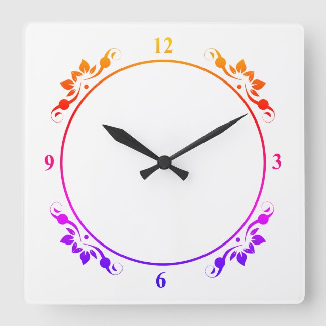 Dekorative Mehrfarbige und weiße Uhr (Vorderseite)