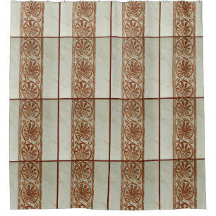 Dekorative Mittelmeerbrown-Grenze Duschvorhang