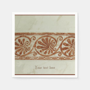 Dekorative Mittelmeerbrown-Grenze mit Text Serviette
