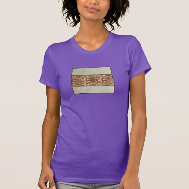 Dekorative Mittelmeerbrown-Grenze T-Shirt (Vorderseite)