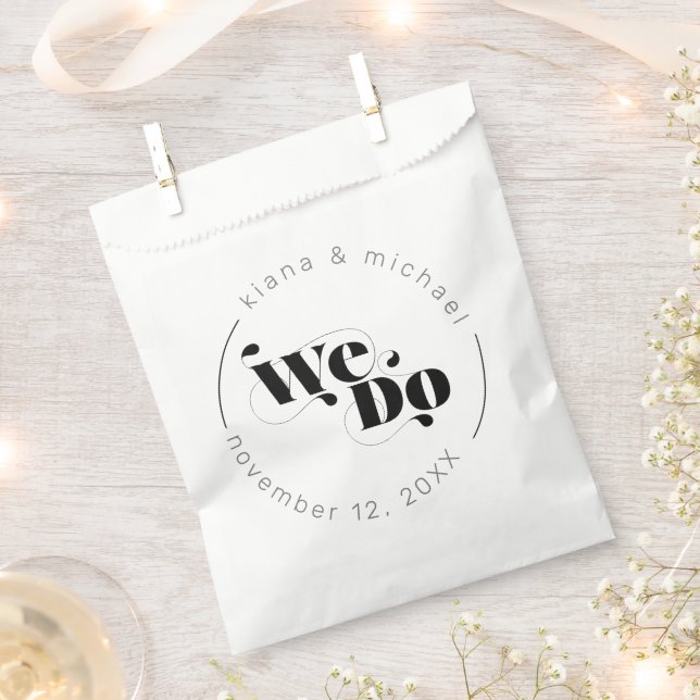 Dekorative moderne Hochzeit Wir tun ID887 Geschenktütchen (Ausgeschnitten)