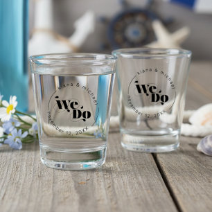 Dekorative moderne Hochzeit Wir tun ID887 Schnapsglas