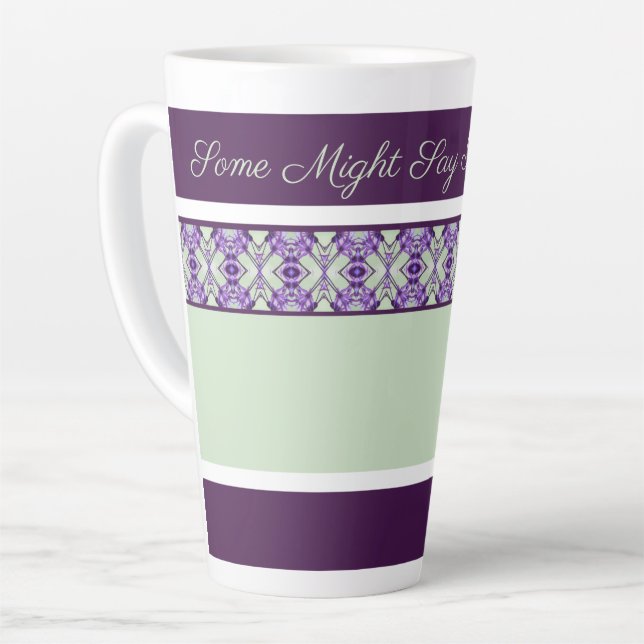 Dekorative Muster mit schminkgrün und purpurpurfar Milchtasse (Linke Ecke)