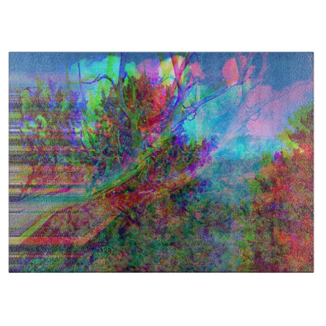 Dekorative Mystische Abstrakte Baumkunst Schneidebrett (Vorderseite)