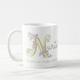 Dekorative N Monogramm-Tasse Nurianamensbedeutung Kaffeetasse