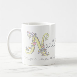 Dekorative N Monogramm-Tasse Nurianamensbedeutung Kaffeetasse