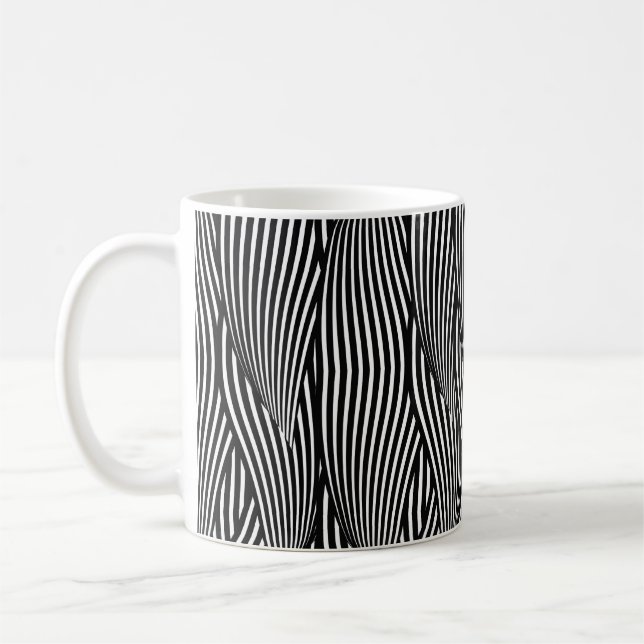 Dekorative nahtlose Muster-Wellen Kaffeetasse (Links)