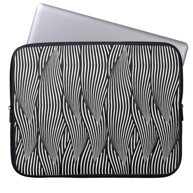 Dekorative nahtlose Muster-Wellen Laptopschutzhülle (Vorderseite)