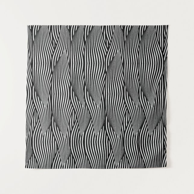 Dekorative nahtlose Muster-Wellen Wandteppich (Vorderseite)