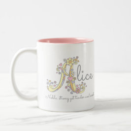 Dekorative Namen- und Bedeutungs-Tasse Alices Zweifarbige Tasse
