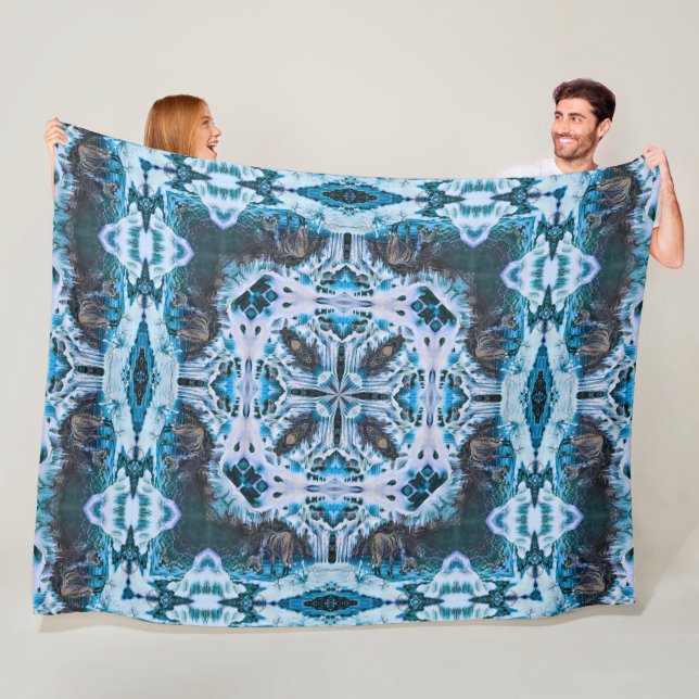 Dekorative Native Winter Wolf Spirit Shaman Wheel Fleecedecke (Beispiel)