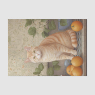 Dekorative Orange Tabby Cat Seidenpapier