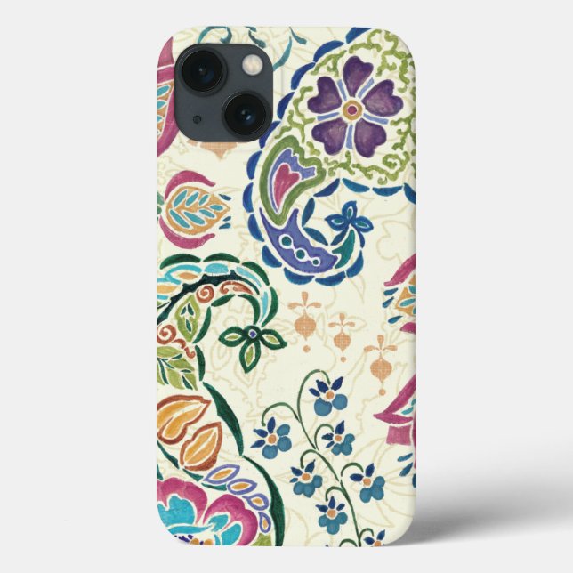 Dekorative Pfau und farbenfrohe Blume Case-Mate iPhone Hülle (Rückseite)