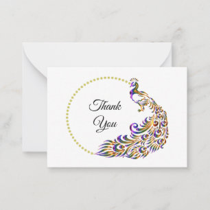 Dekorative Pfauenschmuck Dankeschön Karten