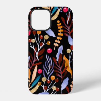 Dekorative Pflanze, Kräuter, Beeren und Blätter. A iPhone 12 Hülle