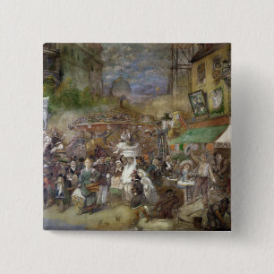 Dekorative Platte, die Paris darstellt Button